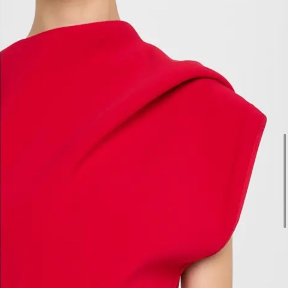 Jovani High-Neck Cap-Sleeve Tulip Midi Dress